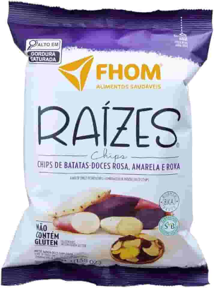 Chips de Batata Doce Mix Amarela, Roxa e Rosada Alimento Vegano Fhom 45g