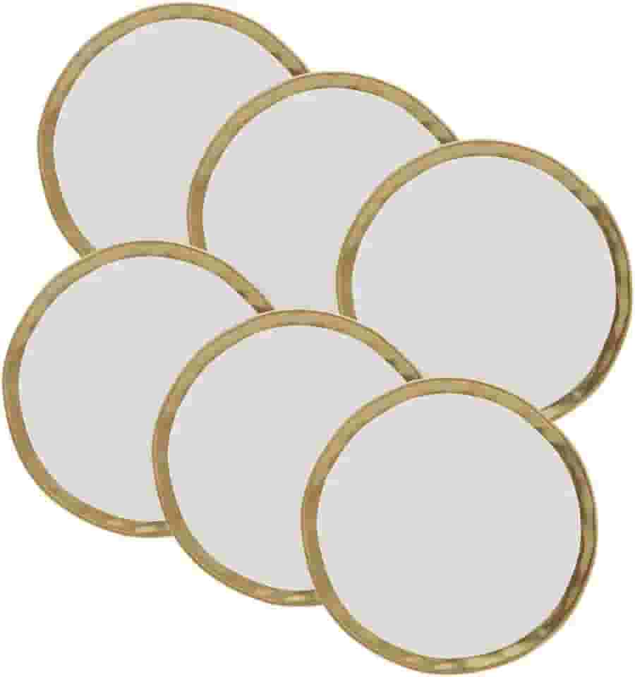 WOLFF - Prato Raso de Porcelana Dubai Branco e Dourado 25cm x 2cm