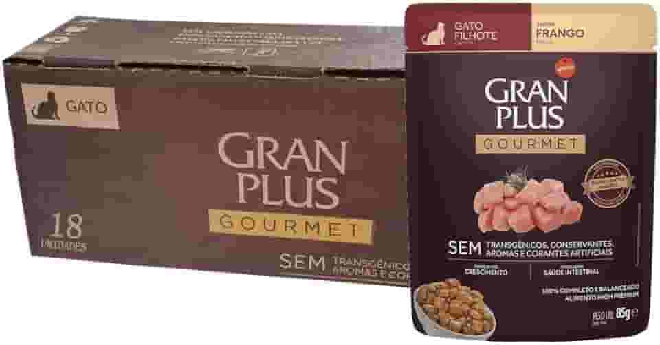 Ração Úmida GranPlus Gourmet Gatos Filhotes Frango 85g - Pack com 18 unidades