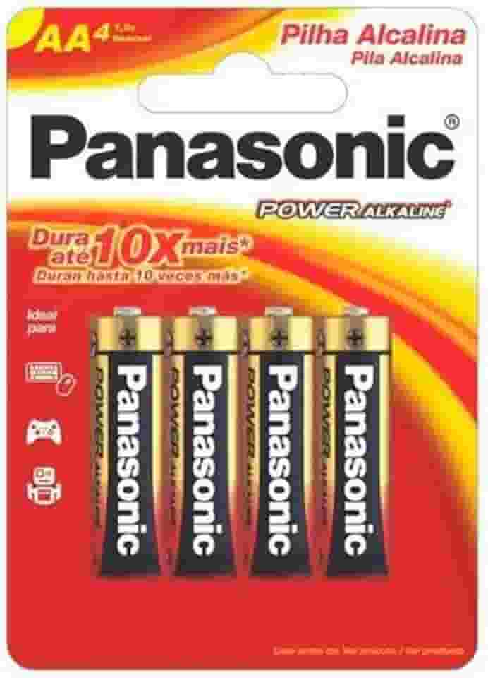 Panasonic Pilha Alcalina Pequena Aa Com 4 Lr6Xab/4B192 Pacote De 4