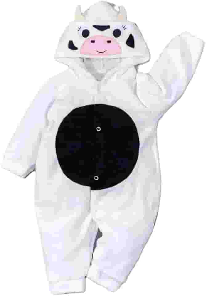 Conjunto Macacão Bebê Plush com Pantufa Lúdica – Gatinha, Porquinha, Vaquinha, Dino, Leão ou Cachorrinho – Fantasia Bordada 3D – Menino e Menina, de 0 a 12 Meses