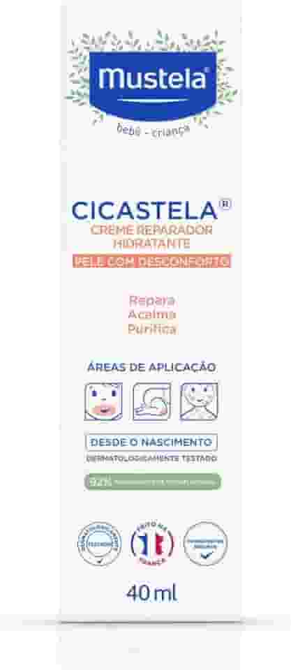 Mustela Cicastela Creme Reparador Hidratante 40Ml - Hidrata Repara Acalma E Purifica A Pele - Multiuso Para Os Pequenos Dodóis Dos Bebês E Crianças Feito Com 91% De Ingredientes