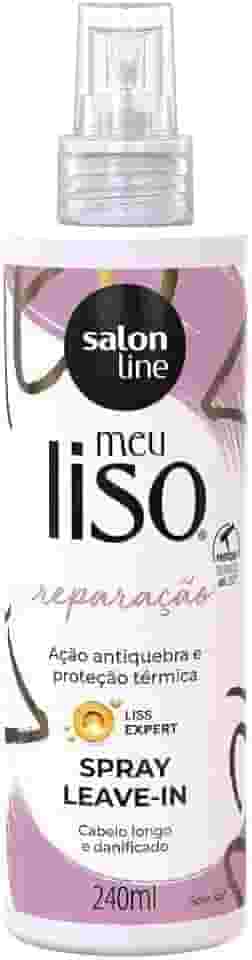 Salon Line, Meu Liso Reparação, Spray Leave-In, Vegano - Para Cabelos Lisos e Ondulados Naturais, Alisados ou Relaxados, 240 ml