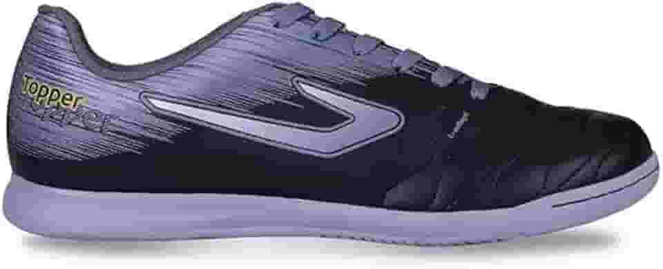 Chuteira Topper Flame Fsal, Preto/Cinza/Azul, 40