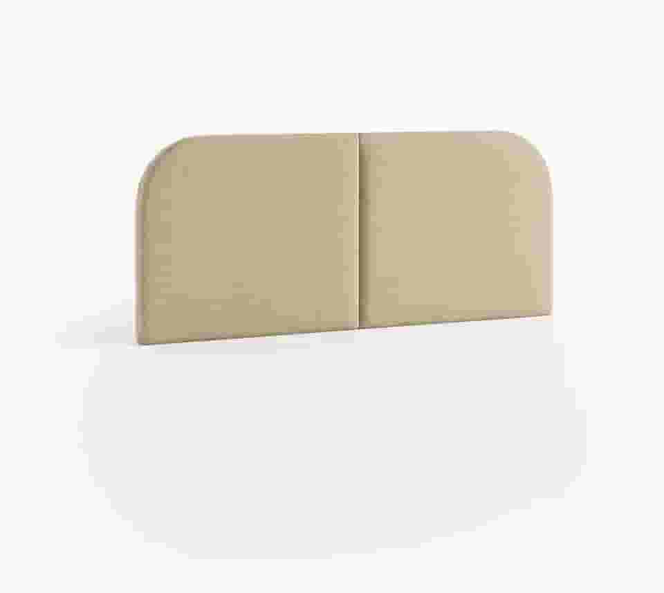 Cabeceira Estofada Suspensa Clean Orgânica 1.4m ou 1.6m para Cama Casal Queen Cores Cinza e Bege (Bege, Queen (padrão dos EUA))