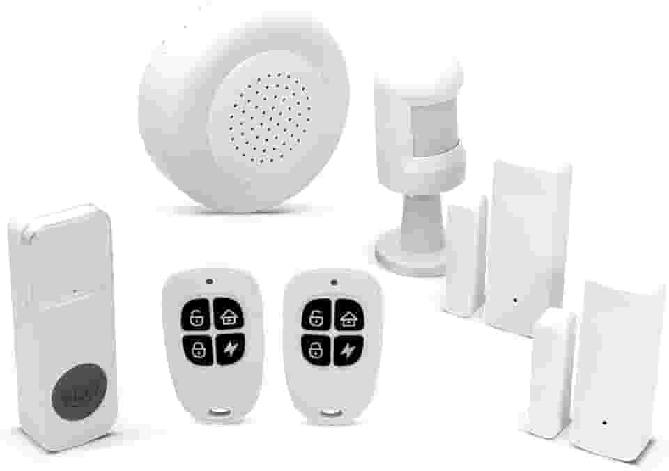 EKAZA Kit Alarme 2 Sensores Abertura + 1 Sensor Presença + 2 Controle + Sirene + Campainha - EKJM-T3231