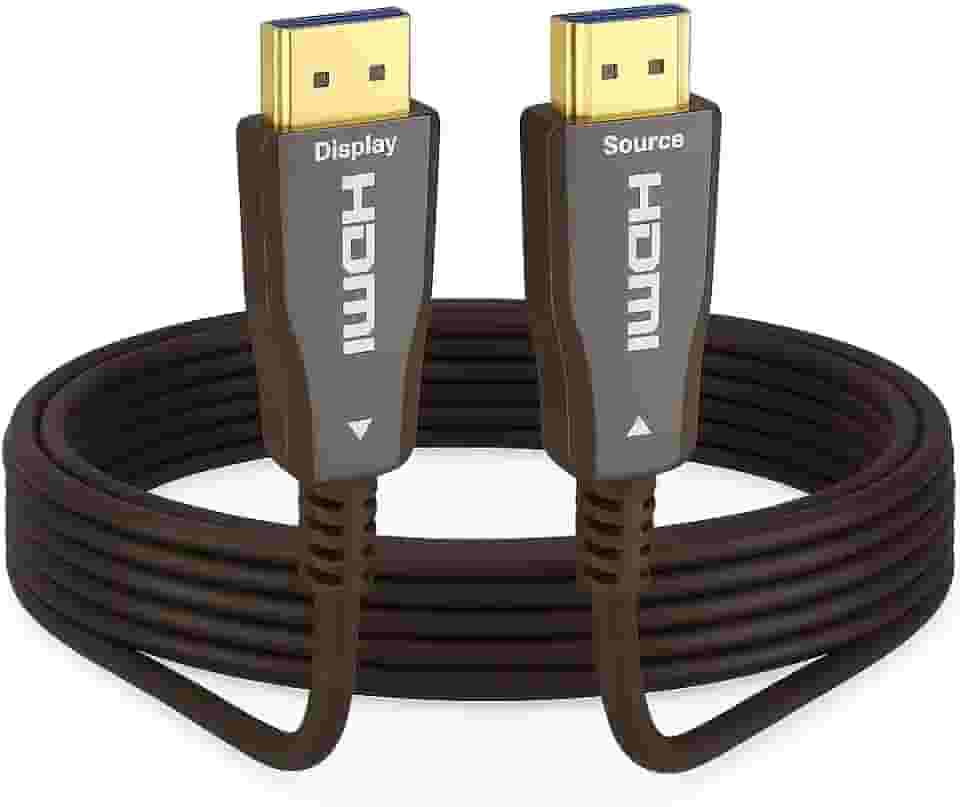 Cabo HDMI 2.1 Fibra Óptica, 8K 60Hz/4K 144Hz, 48Gbps, Compatível com PS5, Xbox, TV, Projetor, 10-100m (10 Metros)