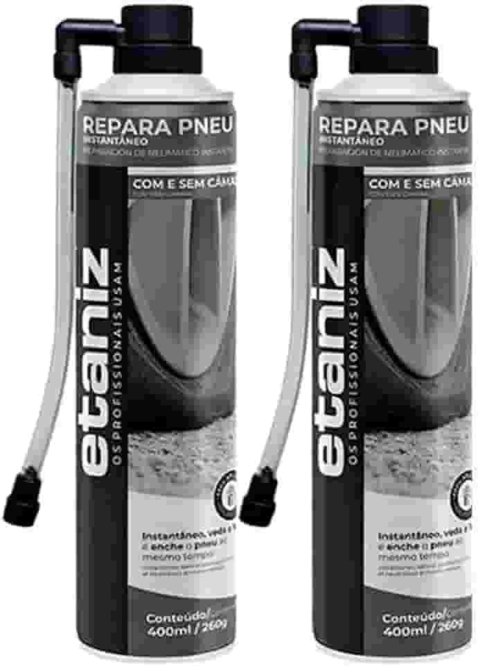 2 Repara Pneu Spray Instantâneo Para Carro Moto 400ml Etaniz
