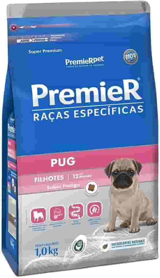 Ração Premier Raças Específicas Pug Cães Filhotes Porte Pequeno Frango 1kg