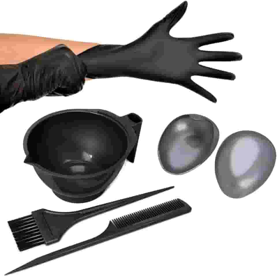 Kit Tintura Tigela Pente Pincel Luva com Protetor de Orelha