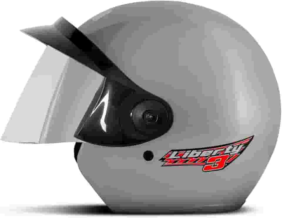 CAPACETE ABERTO PRO TORK LIBERTY 3 SOLID PRATA TAM. 58 VIS. ESPELHADA