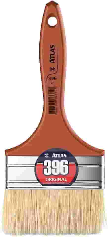 Atlas - Trincha Média de 4" com Cerdas Brancas Selecionadas para Pintura em Verniz e Stain