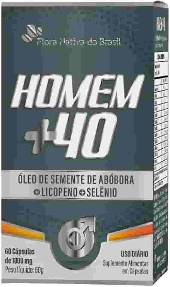 Homem +40 (Licopeno, Zinco, Selenio e Semente de Abóbora) 60 Cápsulas - Flora Nativa