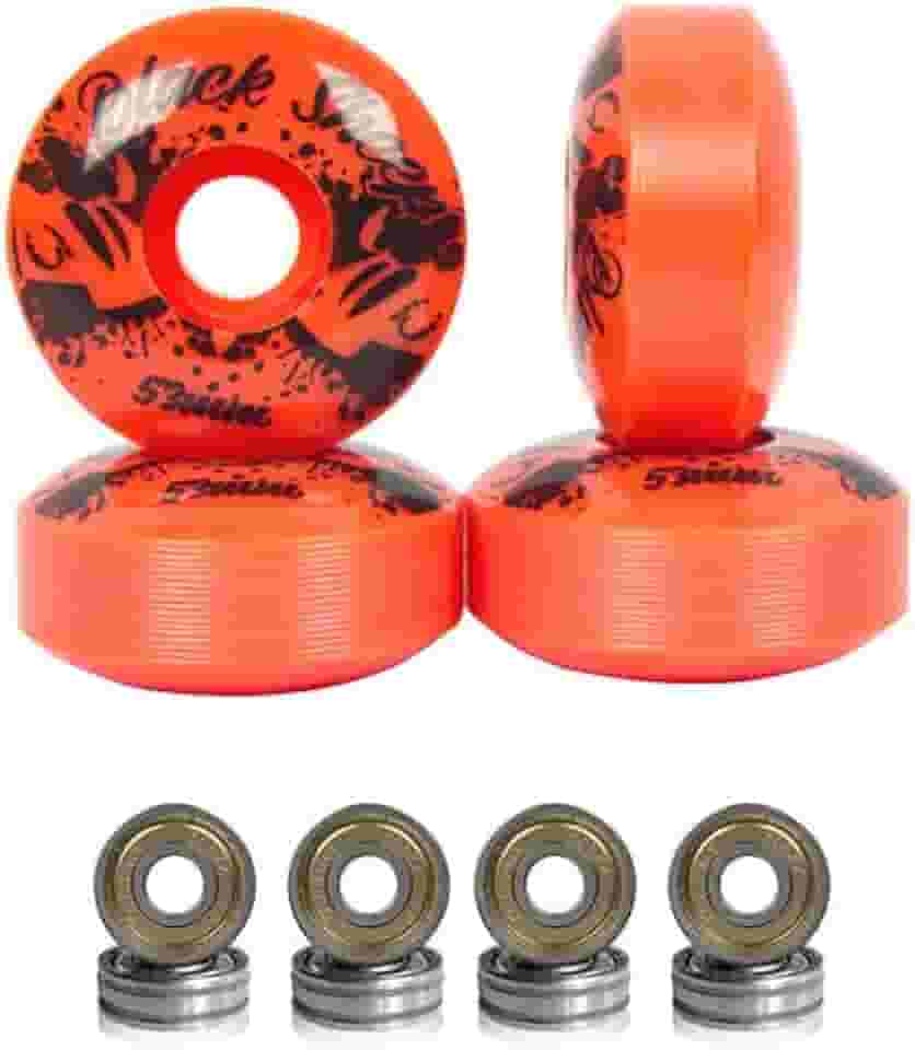 Rodas de Skate 53mm Laranja Dureza 95A com Rolamentos ABEC-5