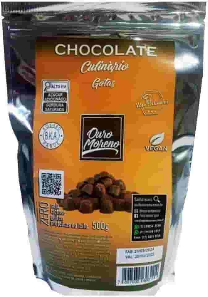 Chocolate em Gotas para Culinária Vegano Sem Lactose - 500g