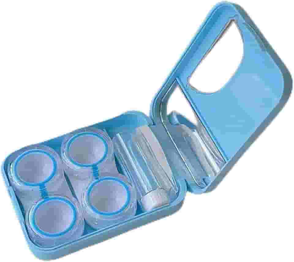 Kit de estojo de lentes de contato para uso diário e externo, kit de ferramentas de remoção de aplicador de lentes de contato com espelho e estojo de imersão de solução