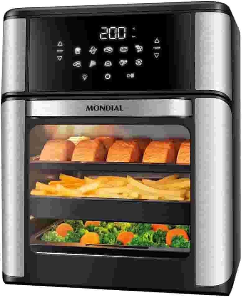 Fritadeira Air Fryer Forno Oven 12L, Mondial, Preto/Inox, 2200W, 220V - AFON-12L-BI-BC
