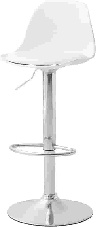 Banqueta Alta Giratória Branca com Encosto e Regulagem de Altura Conthey