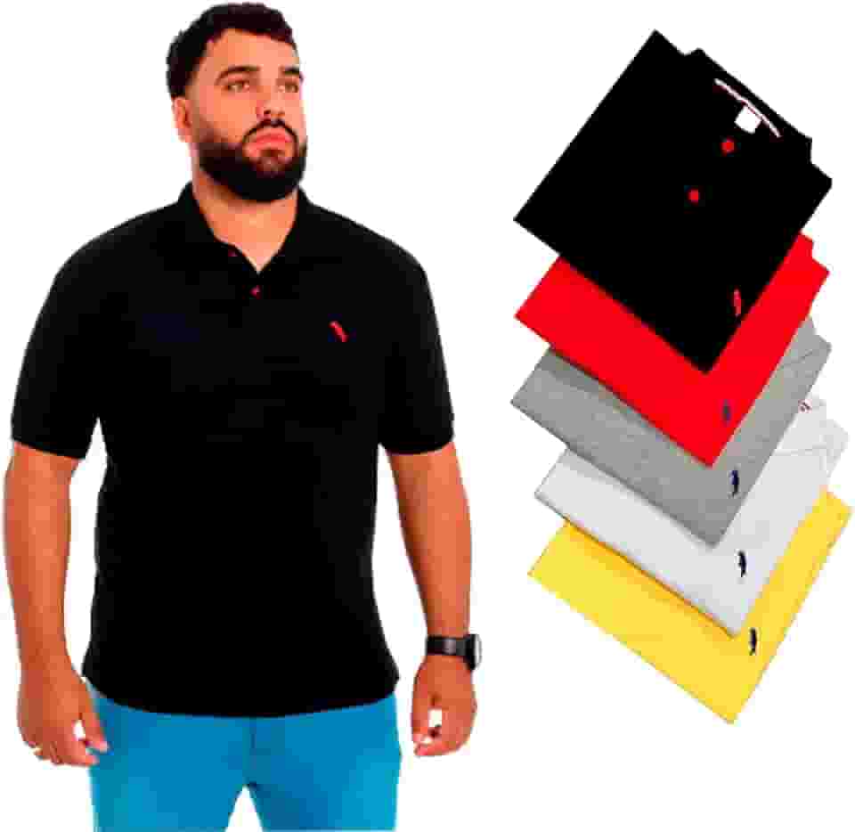 KIT 5 Camisas Polo Masculina