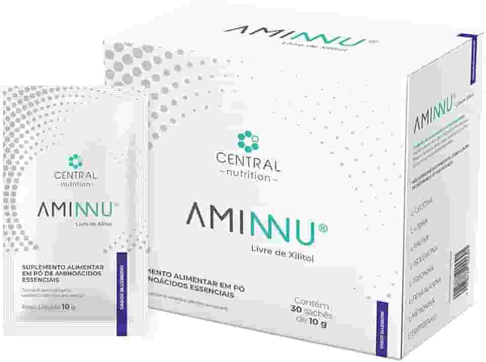 Aminnu - Central Nutrition | Aminoácidos Essenciais - Sem Xilitol - Sabor Blueberry - 30 Sachês de 10g | Nutrição e Performance