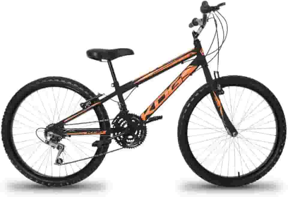 Bicicleta KOG BIKES Infantil Aro 24 Masculina 18 Velocidades Com Freio V-Brake,Preto Laranja