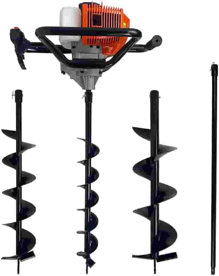 Perfurador de Solo a Gasolina 2,5HP 52cc Com 3 Brocas + Extensão 1m Carbon Fak