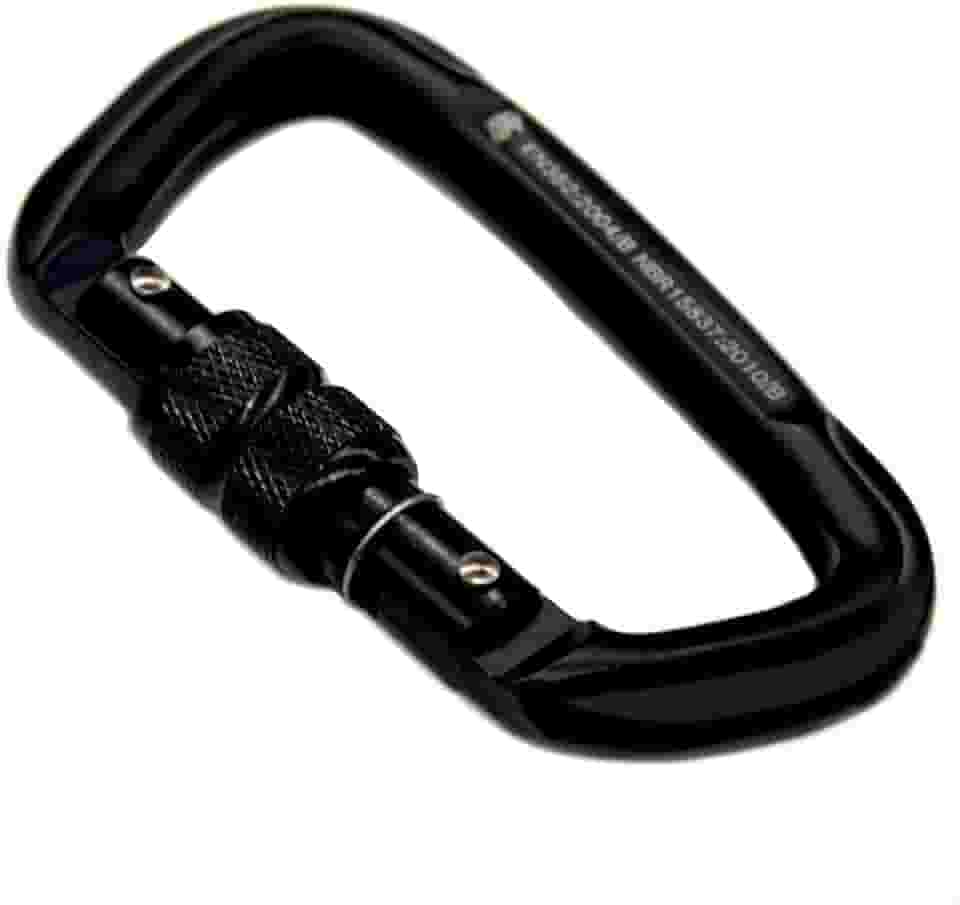 Mosquetão aço D operações especiais 50KN trava rosca SideUp