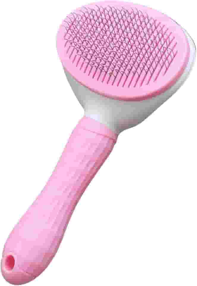Escova Pet Rasqueadeira Pet 1-Click Tira Pelos Para Cachorro E Gatos 3 Cores (Rosa)