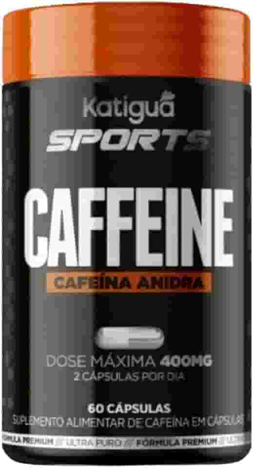 Katiguá Caffeine Cafeína Anidra Sem Sabor Vegan Products 60 Cápsulas Rígidas • 60 Doses Preto