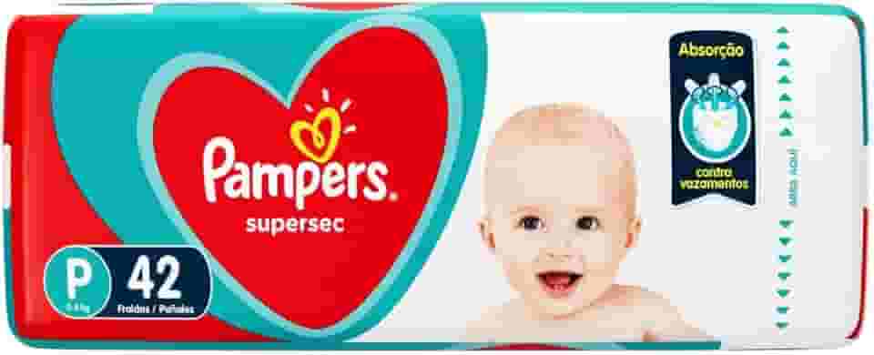 Fralda Descartável Infantil Pampers Supersec P Pacote 42 Unidades