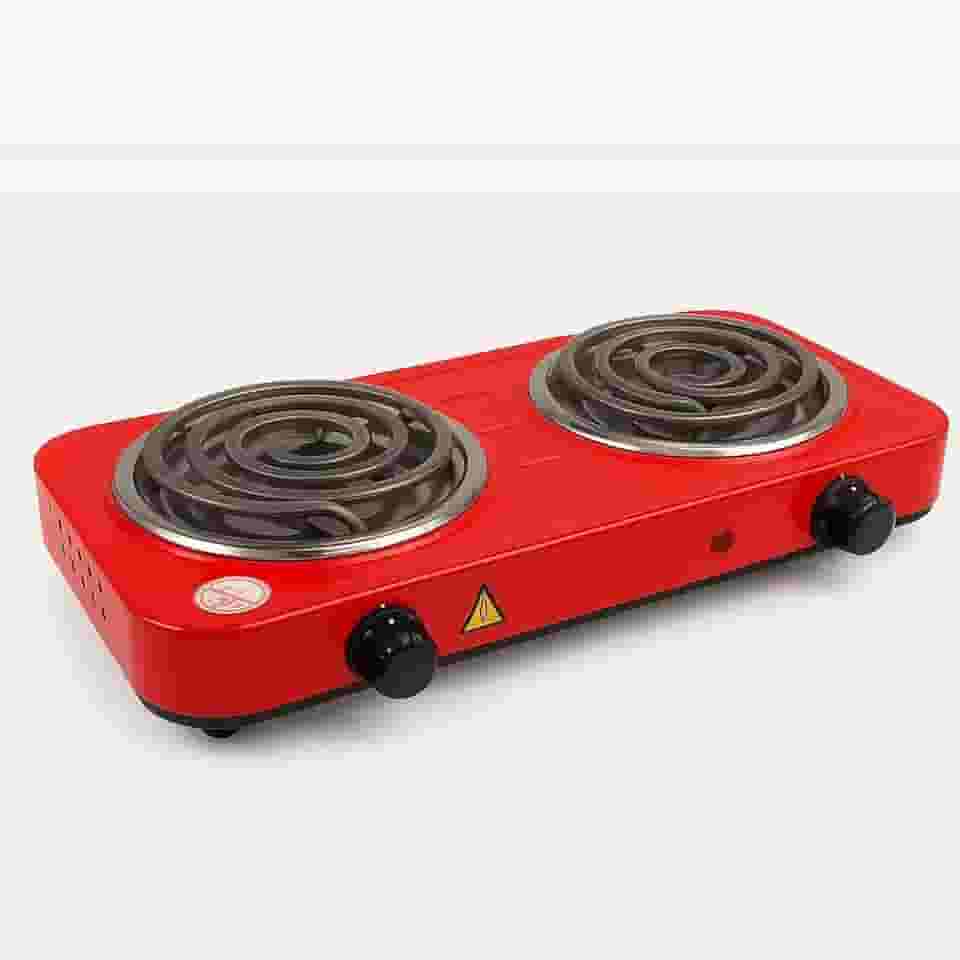 Fogão Elétrico Fogareiro Portátil Cooktop 2 Bocas 2000w 127v (VERMELHO)