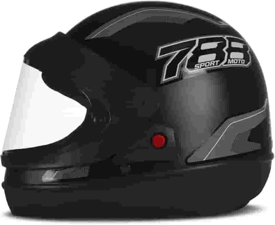 CAPACETE FECHADO PRO TORK NEW SPORT MOTO PRETO FOSCO - CINZA TAM. 58