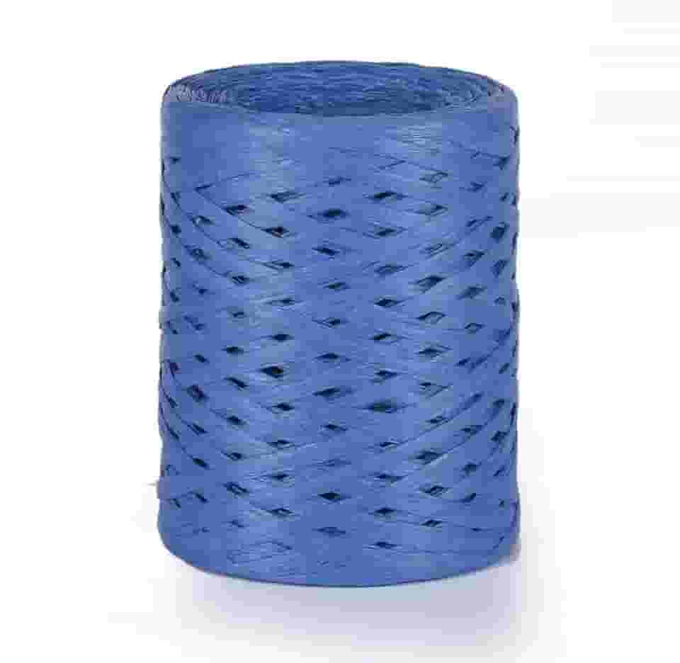 Fios de artesanato de ráfia para trançar, fio de papel forte e durável para chapéus de verão, sacolas e acessórios de praia (azul)