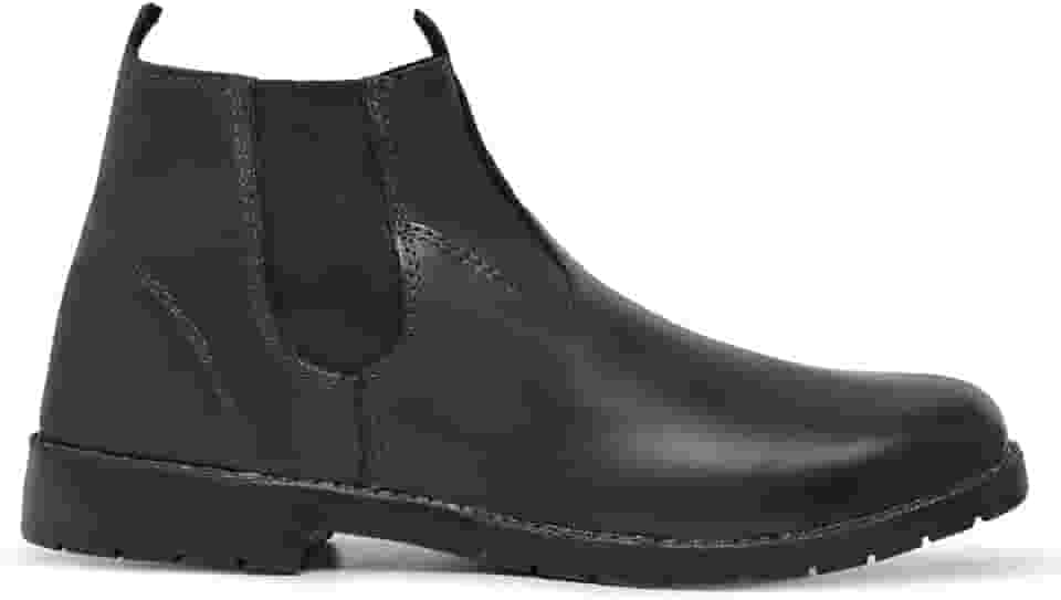 Botina Masculina Couro Legitimo Solado De Pneu Resistente Para Trabalho