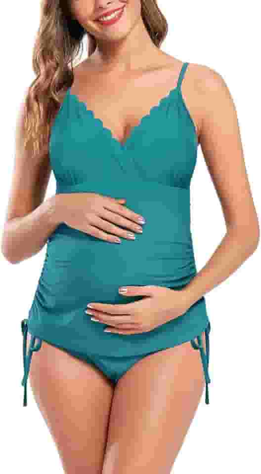 Roupa de banho feminina com laço lateral triangular, roupa de banho para gestantes