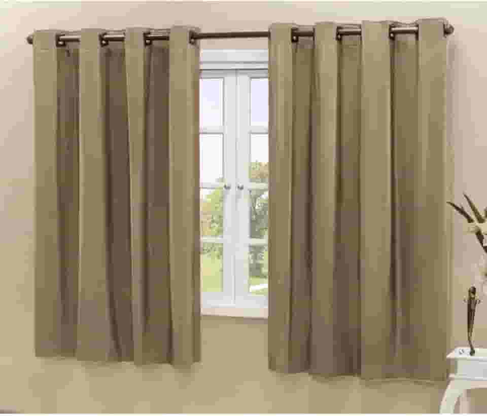 Cortina Blackout 100% Corta Luz Cinza com Película 2,20x1,30m para Sala Quarto Escritório
