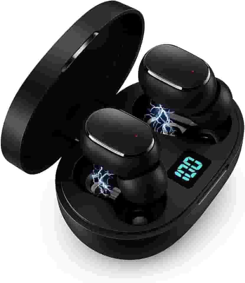 Top Fone de Ouvido Premium Bluetooth 5.1 TWS Wireless com Visor LED, Som Hi-Fi Estéreo, Cancelamento de Ruído, Toque Inteligente, Bateria Longa, Microfone, Compatível com Android e iOS