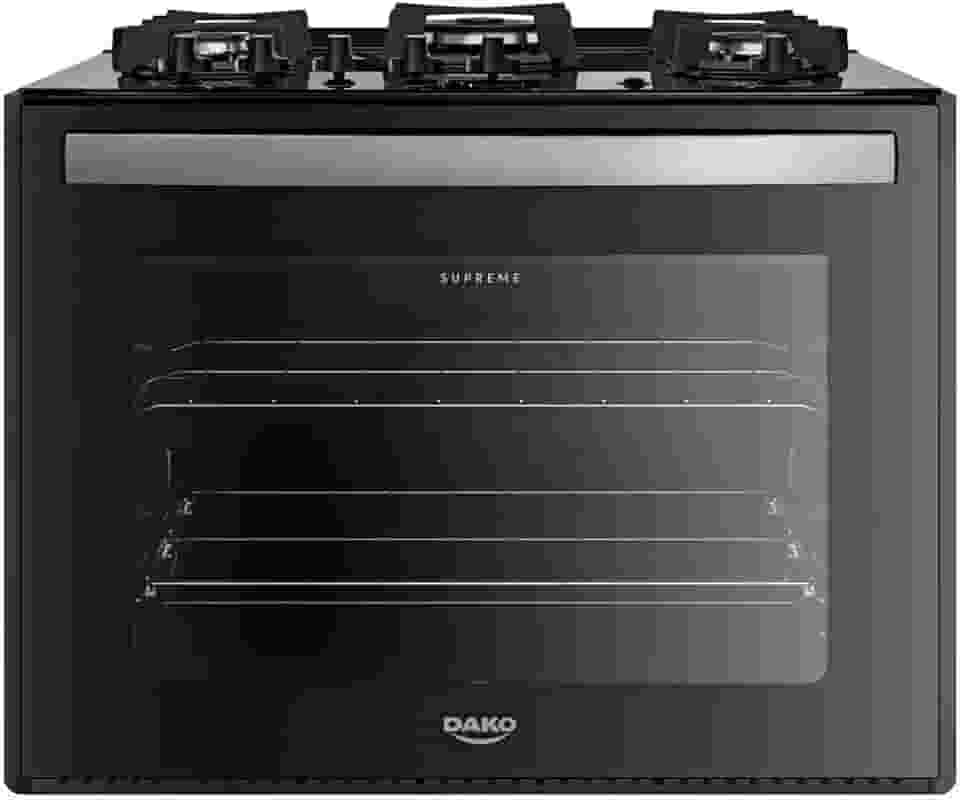 Fogão 5 Bocas Embutir Dako Supreme Mesa de Vidro Bivolt - Preto