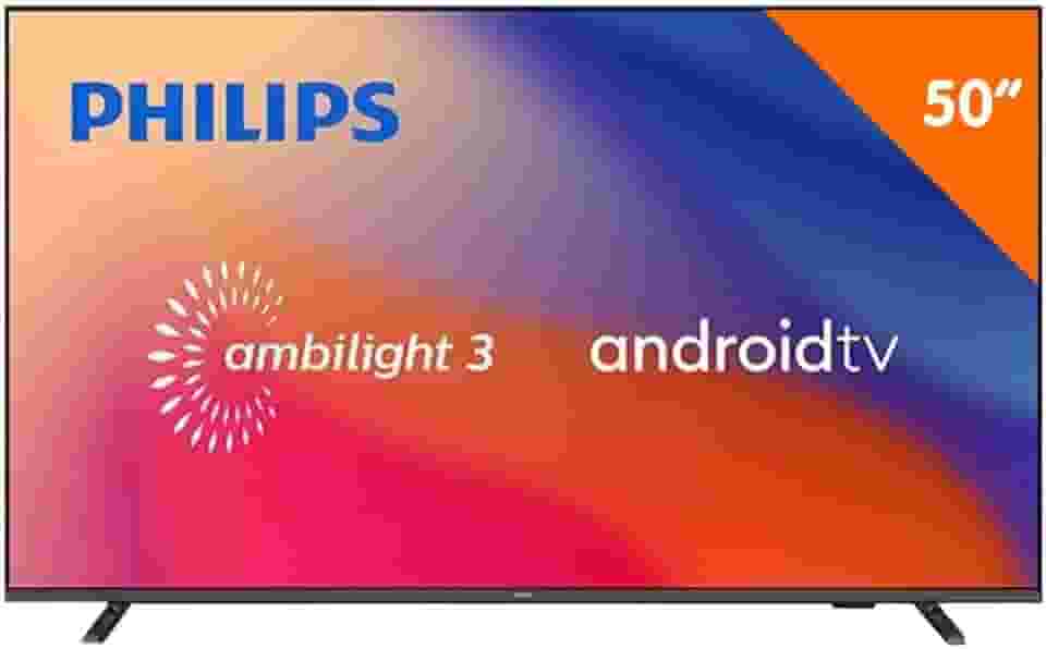 PHILIPS Smart TV 50" 4K Android Ambilight 50PUG7907/78, Google Assistant, Comando de Voz, Dolby Vision/Atmos, VRR/ALLM, Bluetooth 5.0, 4 HDMI