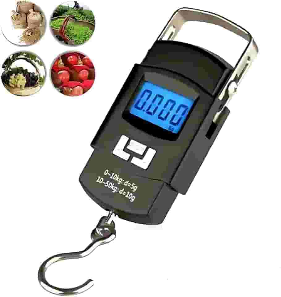 Balança Portátil Digital Vertical De Mão Para Mala Bagagem Pesca Hortifrutim - Que Cabe No Bolso De Até 50 Kg
