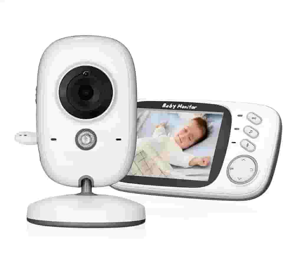 Câmera para Bebês com Babá Eletrônica, Tela Colorida LCD de 3.2', Visão Noturna Infravermelha, Áudio Bidirecional, Monitoramento de Temperatura, Detecção de Som VOX – Bivolt 110/220V - Premium