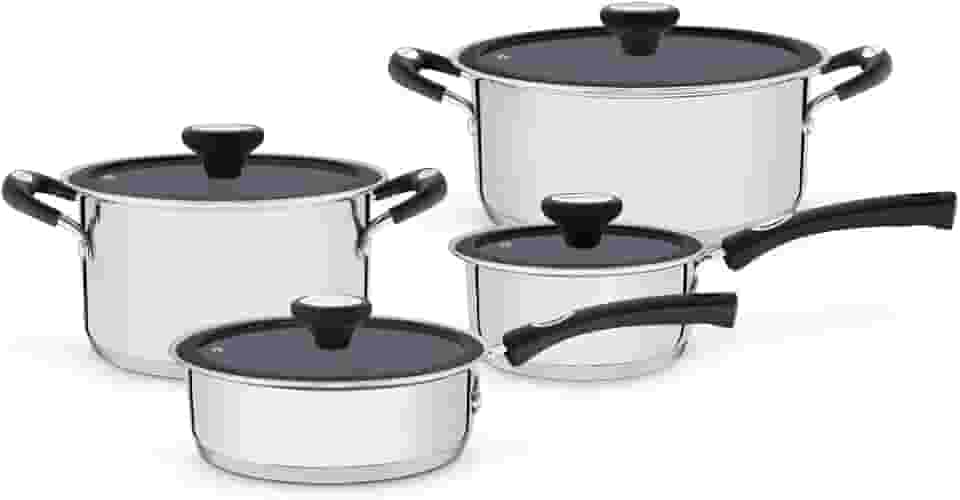 Jogo de Panelas com Revestimento Interno Cermico, Tramontina, Solar 65120026, Inox