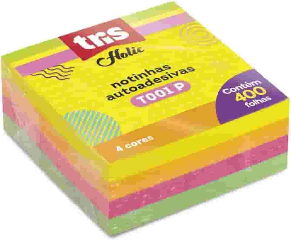 Tris, Nota Autoadesiva, pacote de 400, Multicor