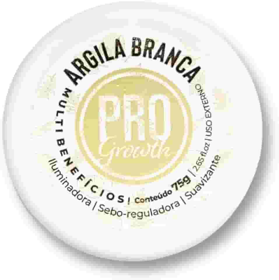 Argila Pro Growth 75g Máscara Capilar de Hidratação e Reparação Profunda (Branca)