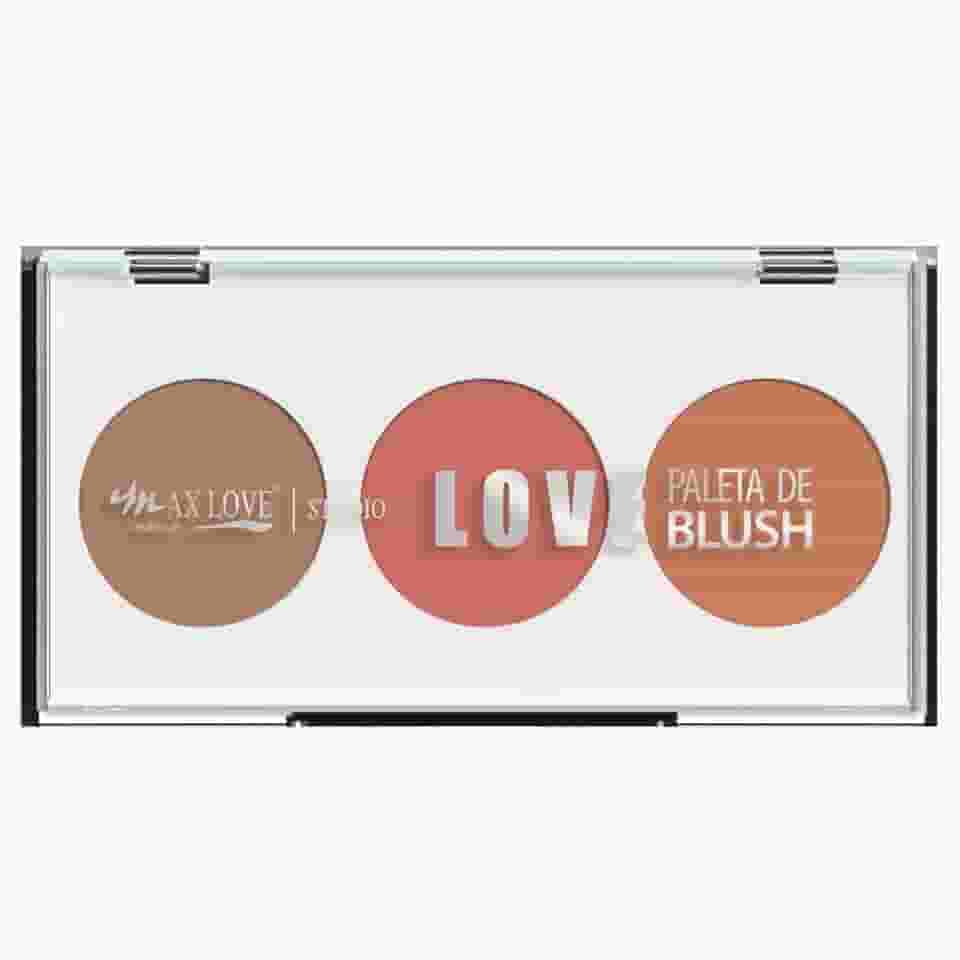 Paleta de Blush Trio Max Love - Super Pigmentado, Maquiagem Profissional, Cor 3 - Alta Fixação