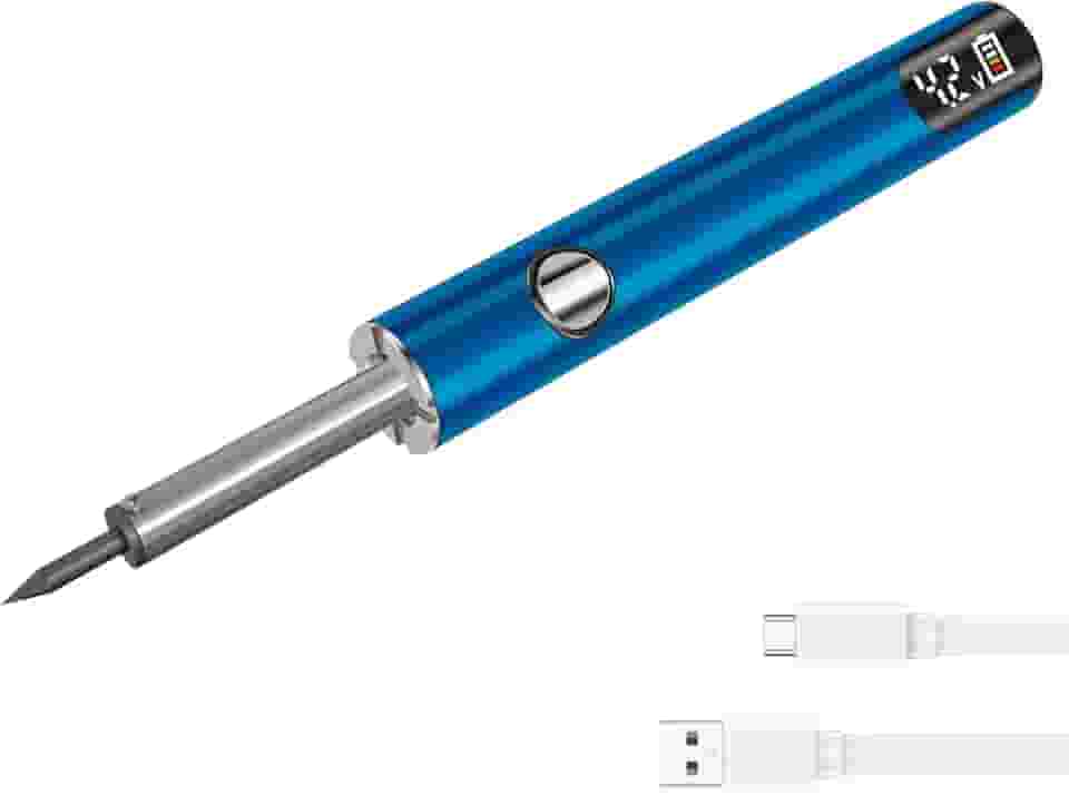 Kits de ferro de solda de rosca, ferro de solda portátil sem fio, 3 tensões ajustáveis de engrenagem, caneta recarregável USB de 400 mAh, ferramenta digital inteligente para reparo de