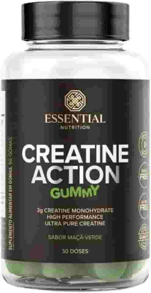 Creatine Action Gummy Maçã Verde Essential Nutrition 60 Gomas