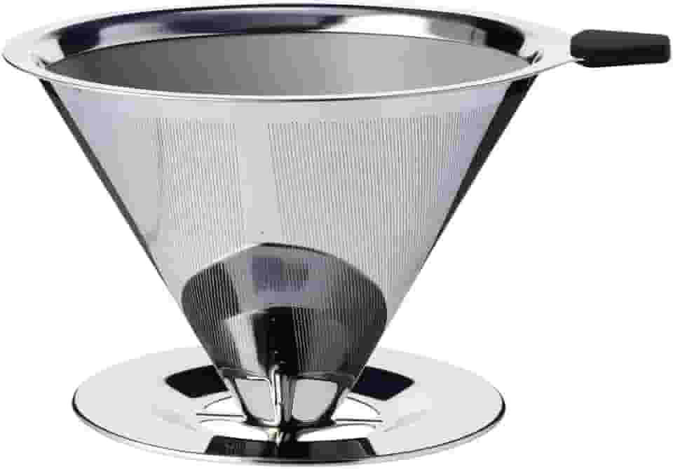 Coador Filtro de Café 103 Inox Reutilizável Grande 14,5 X 12,4 X 8cm Sustentável Durável Fácil de Limpar Premium