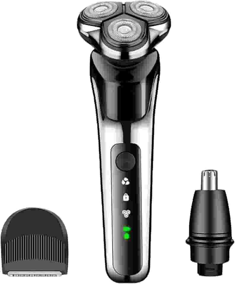 Barbeador elétrico masculino 5 em 1, barbeador recarregável tipo C