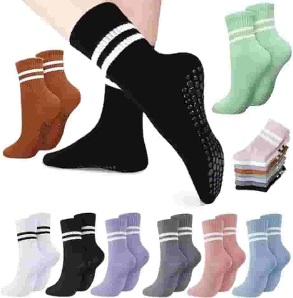 Kit 3 pares de Meias Antiderrapantes, Yoga, Pilates, Exercicio, Não Escorrega